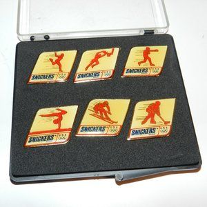VTG SNICKERS OLYMPIC COLLECTORS PINS SET OF 6---1991